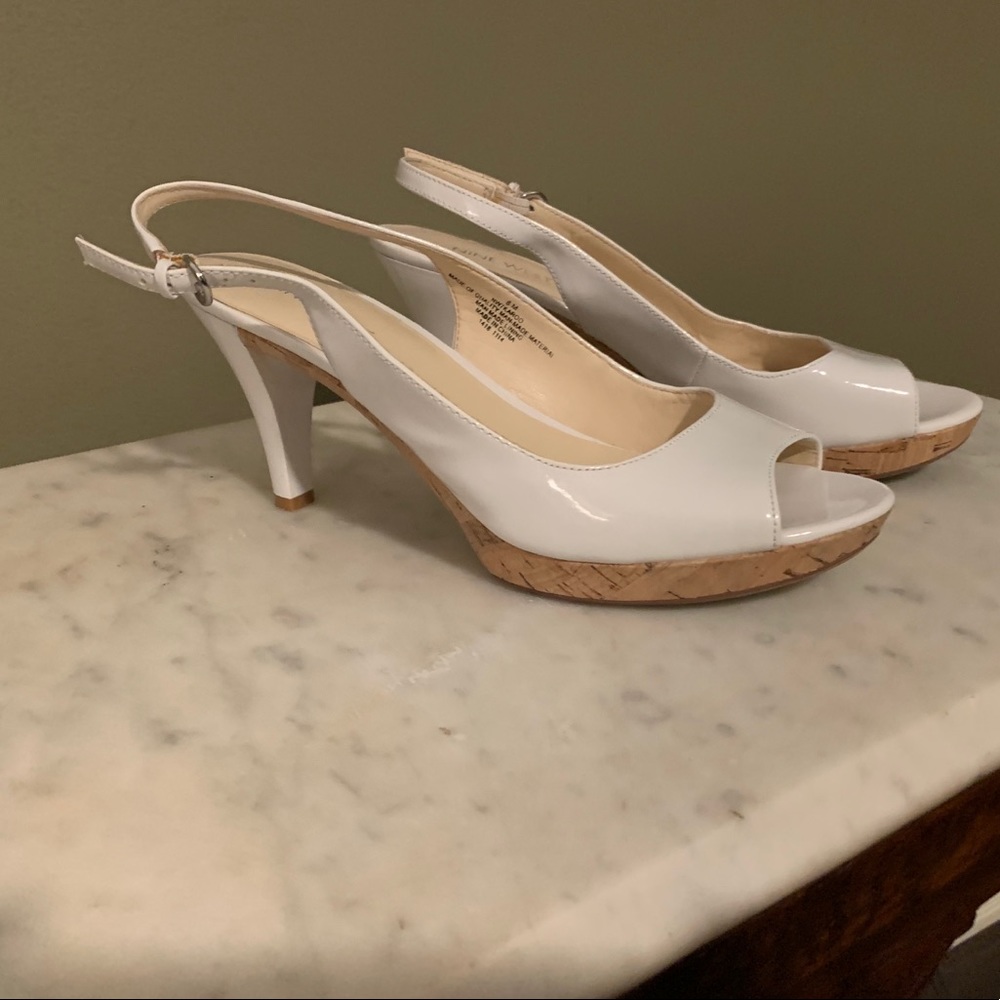 Nine West White Patent Heels